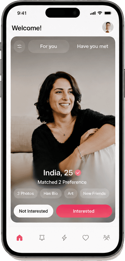 Couplify profile screen for India, 25