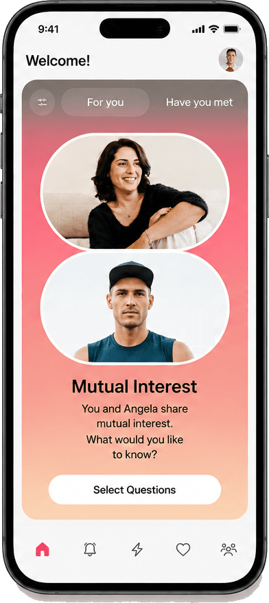 Couplify mutual-interest match screen